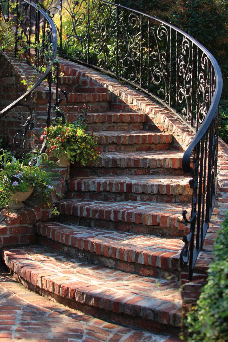 Traditional Curved Brick with Wrought Iron