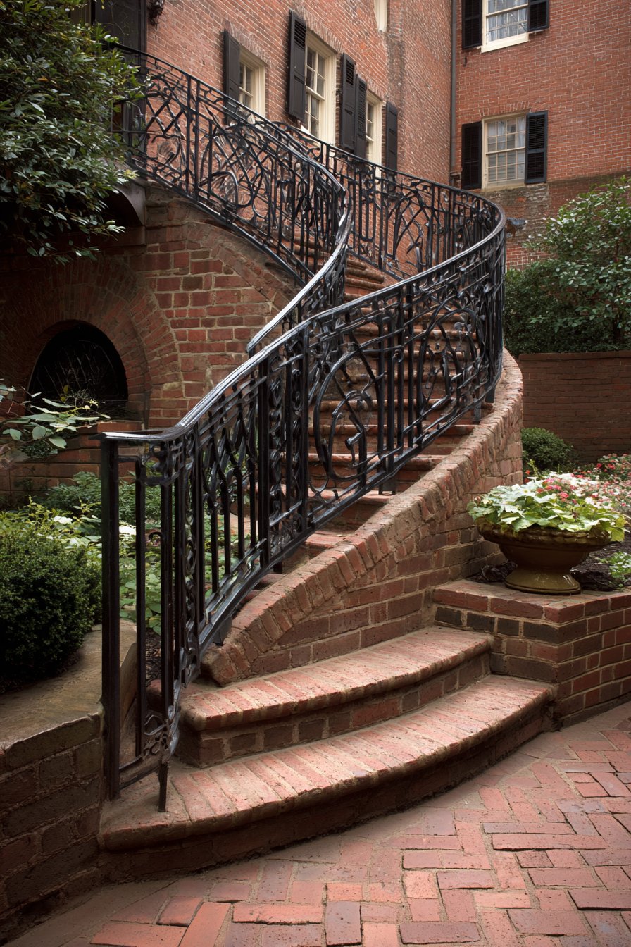 Traditional Curved Brick with Wrought Iron