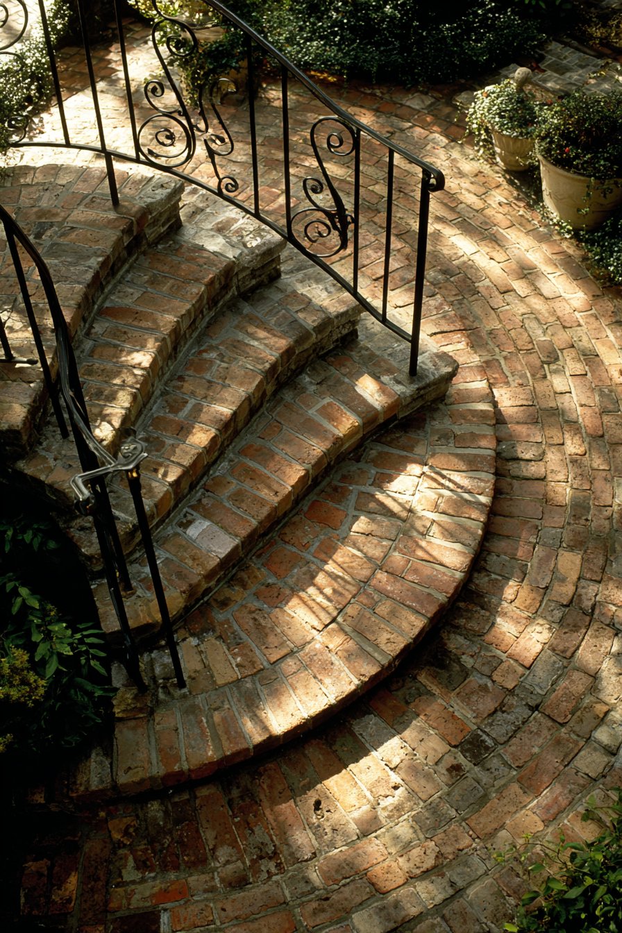 Traditional Curved Brick with Wrought Iron