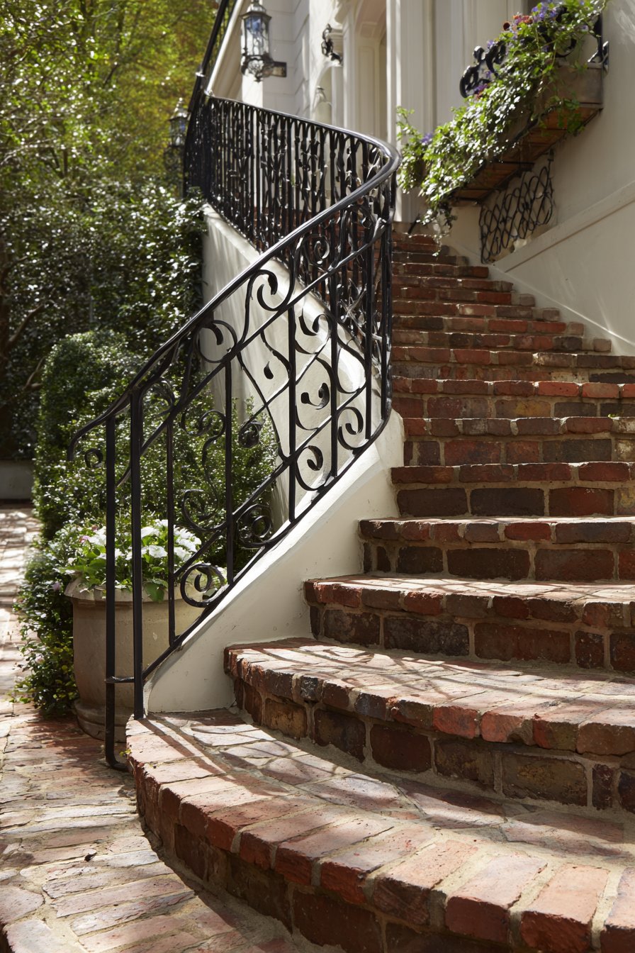 Traditional Curved Brick with Wrought Iron