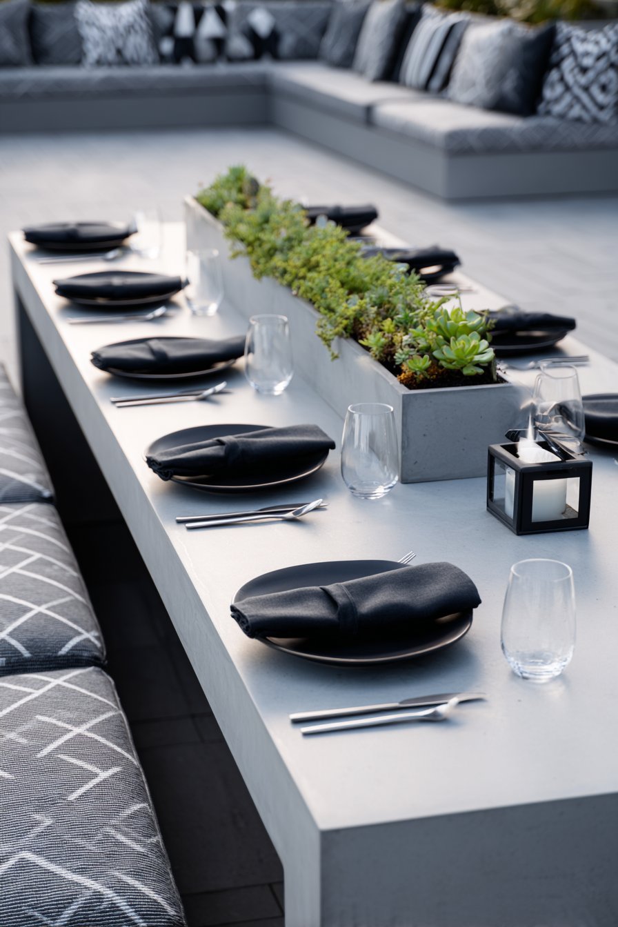 Modern Minimalist Concrete and Greenery