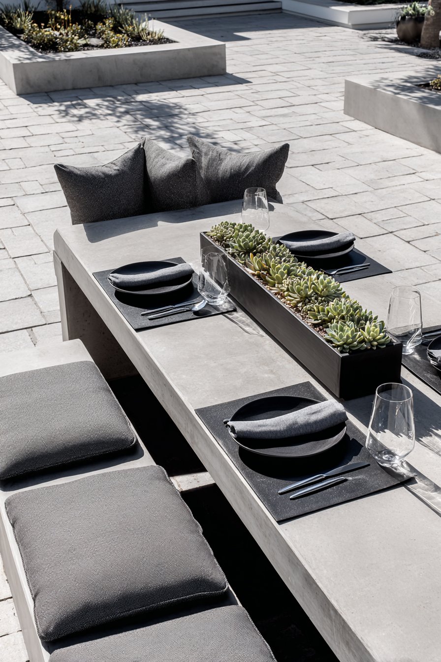 Modern Minimalist Concrete and Greenery