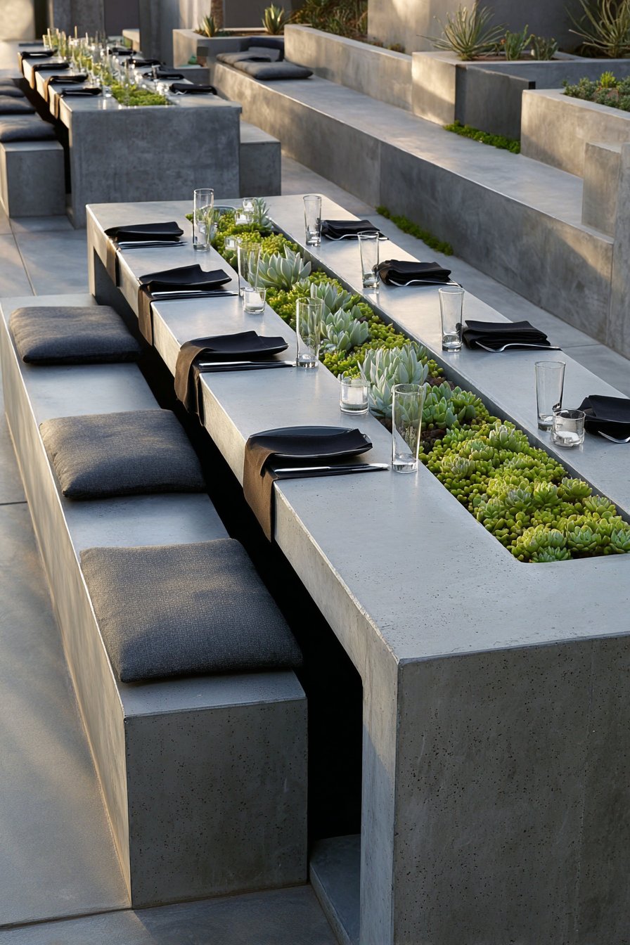 Modern Minimalist Concrete and Greenery