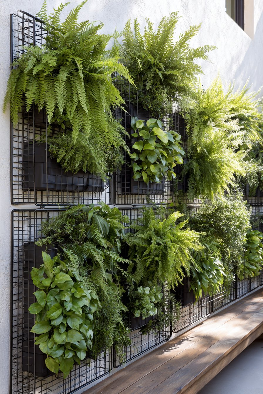 Tropical Living Wall with Modular Pocket Planters