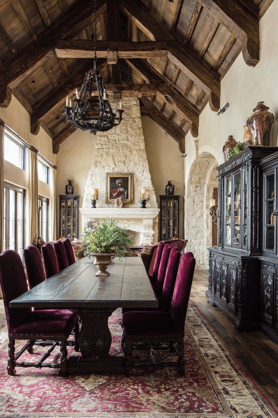  Dark Oak Trestle with Shield-Back Seating