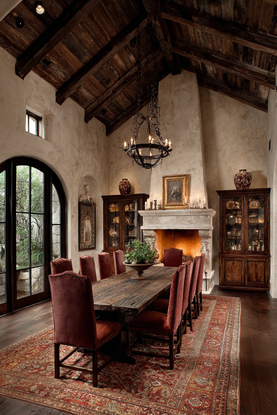  Dark Oak Trestle with Shield-Back Seating