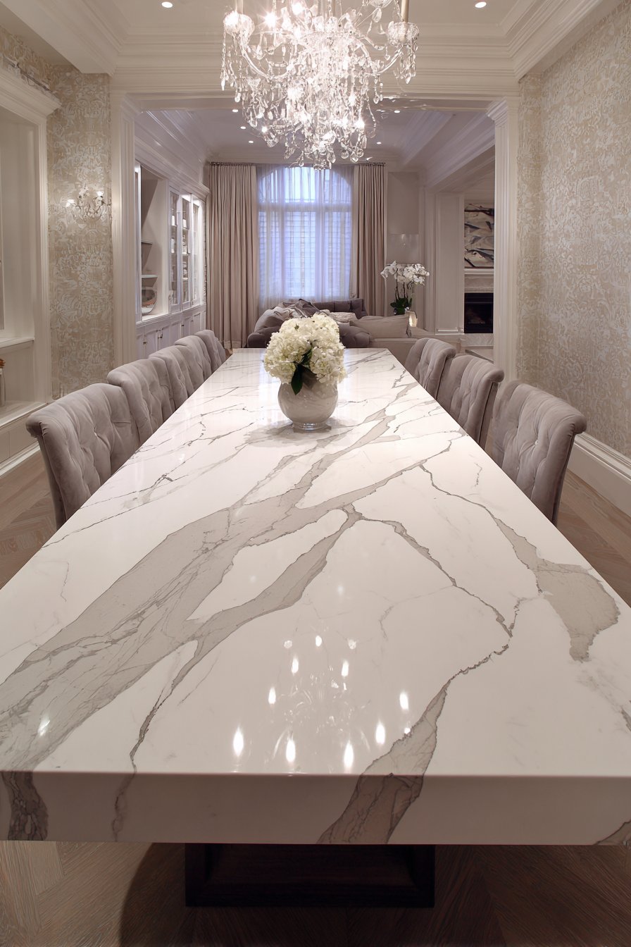 Formal White Marble Sophistication