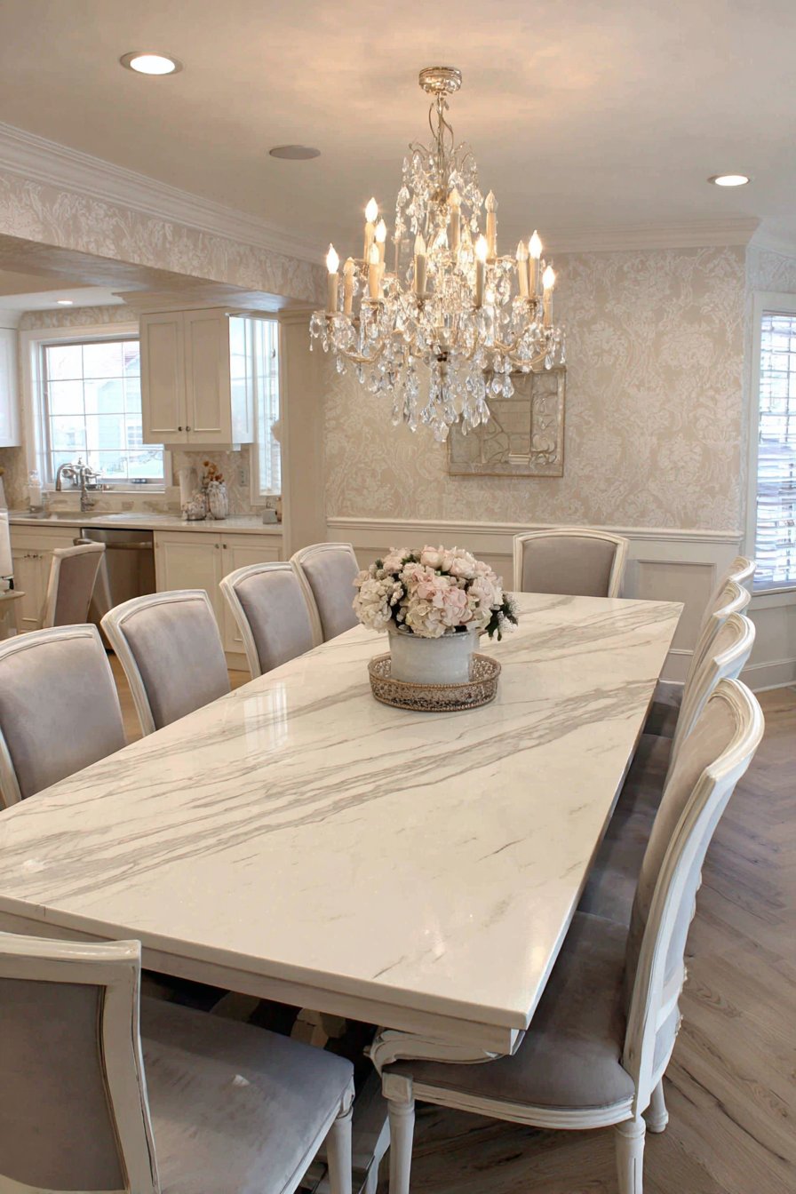 Formal White Marble Sophistication