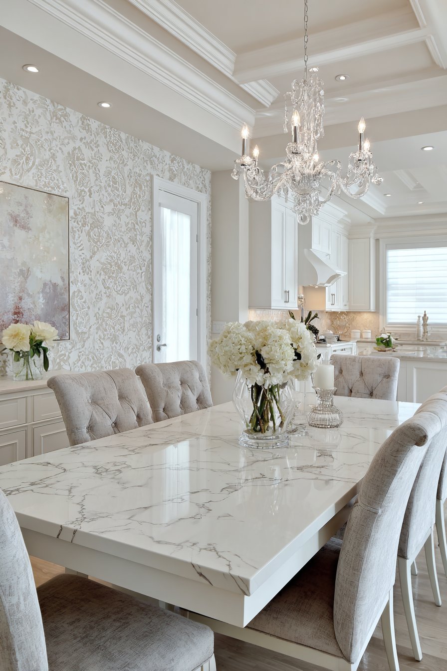 Formal White Marble Sophistication
