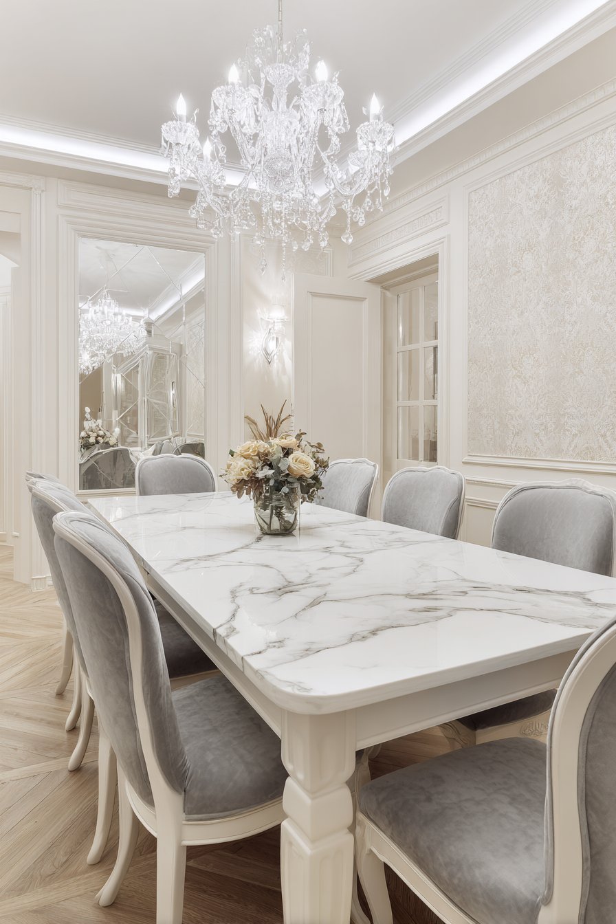 Formal White Marble Sophistication