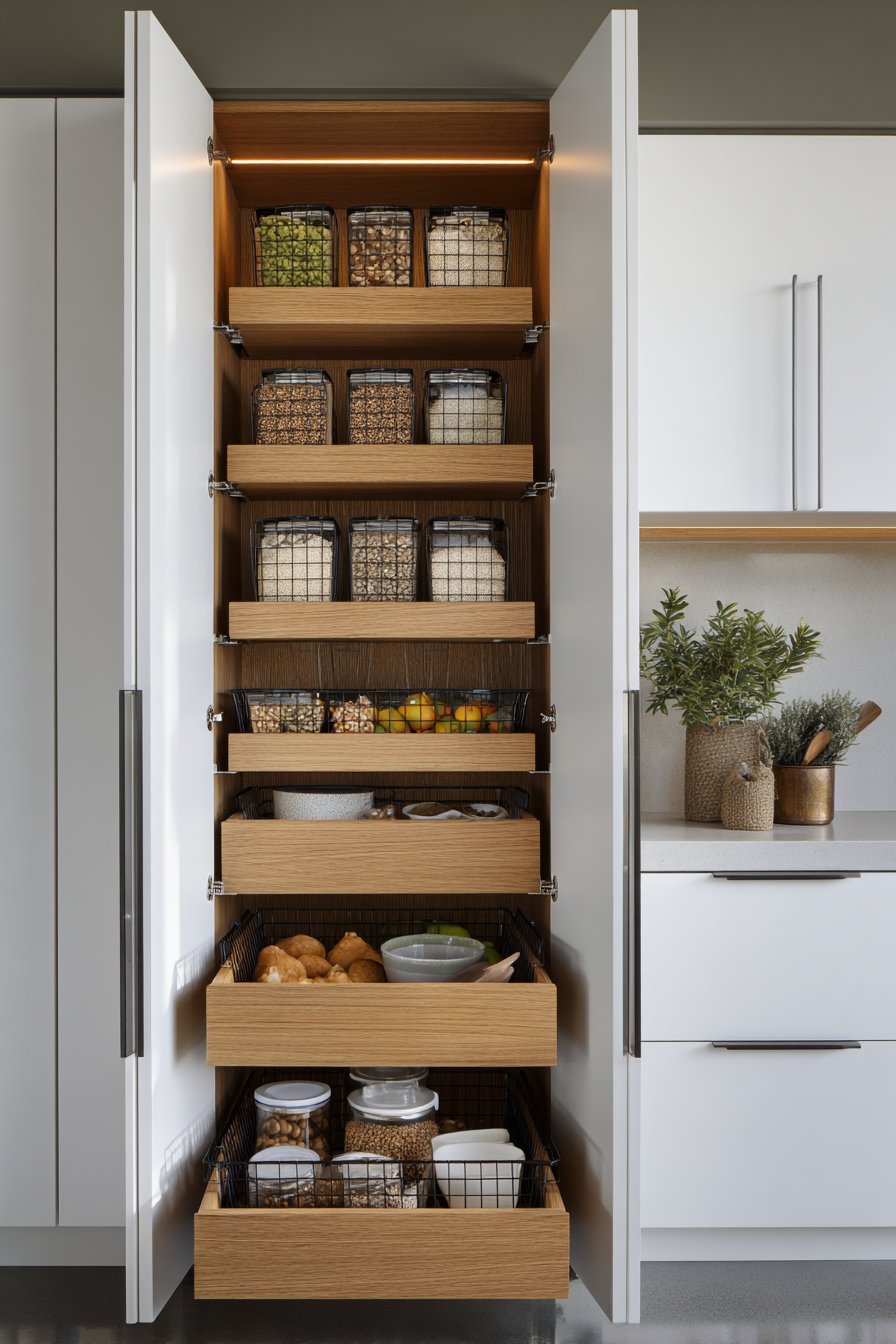 Incorporate Pull-Out Drawers and Baskets