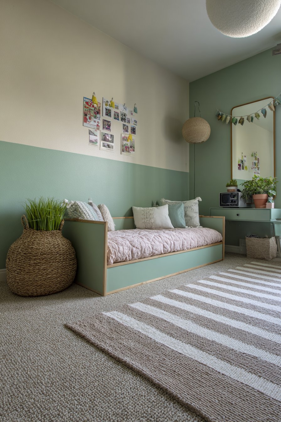 Color-Blocked Serenity with String Lighting