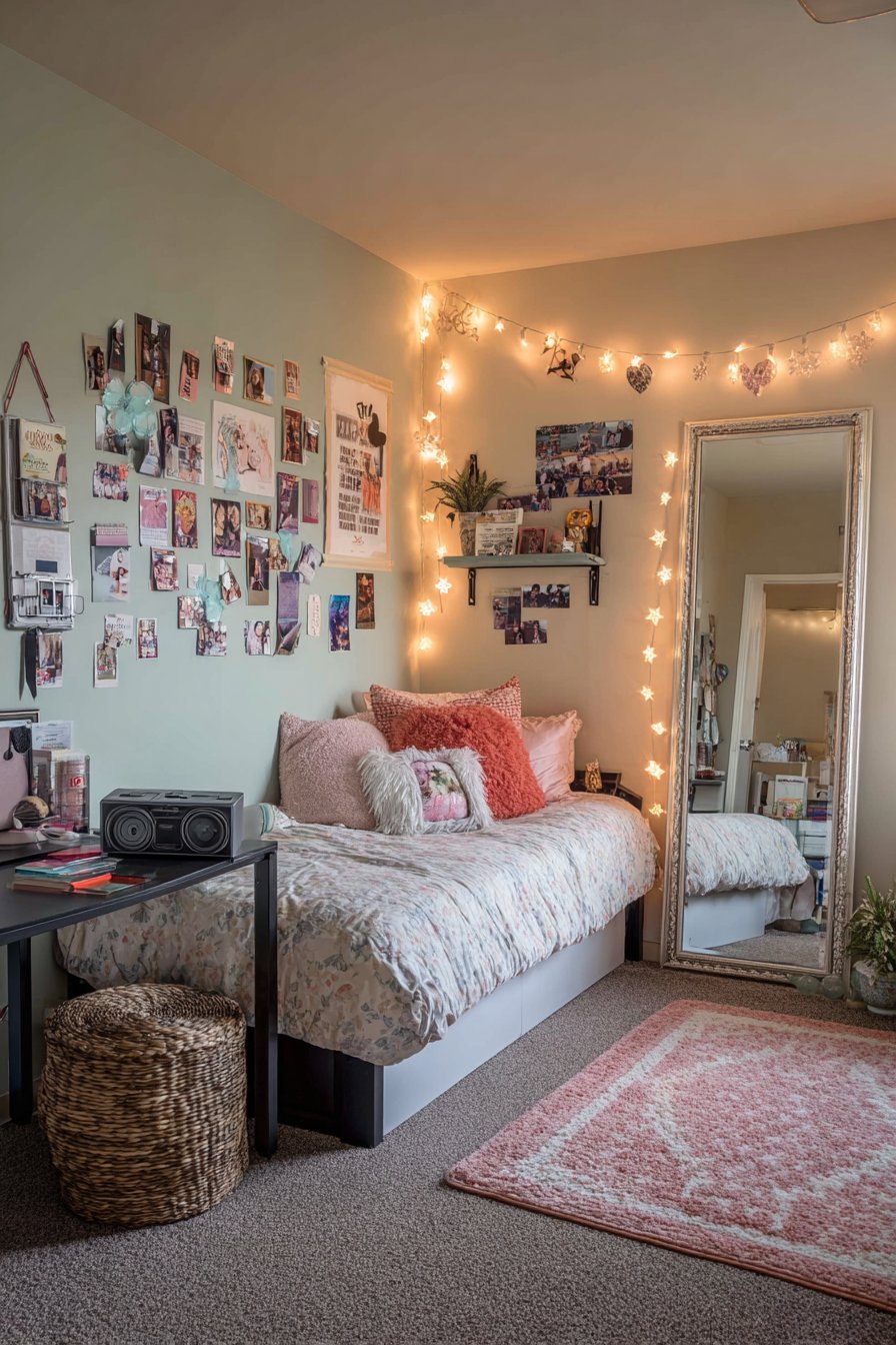 Color-Blocked Serenity with String Lighting