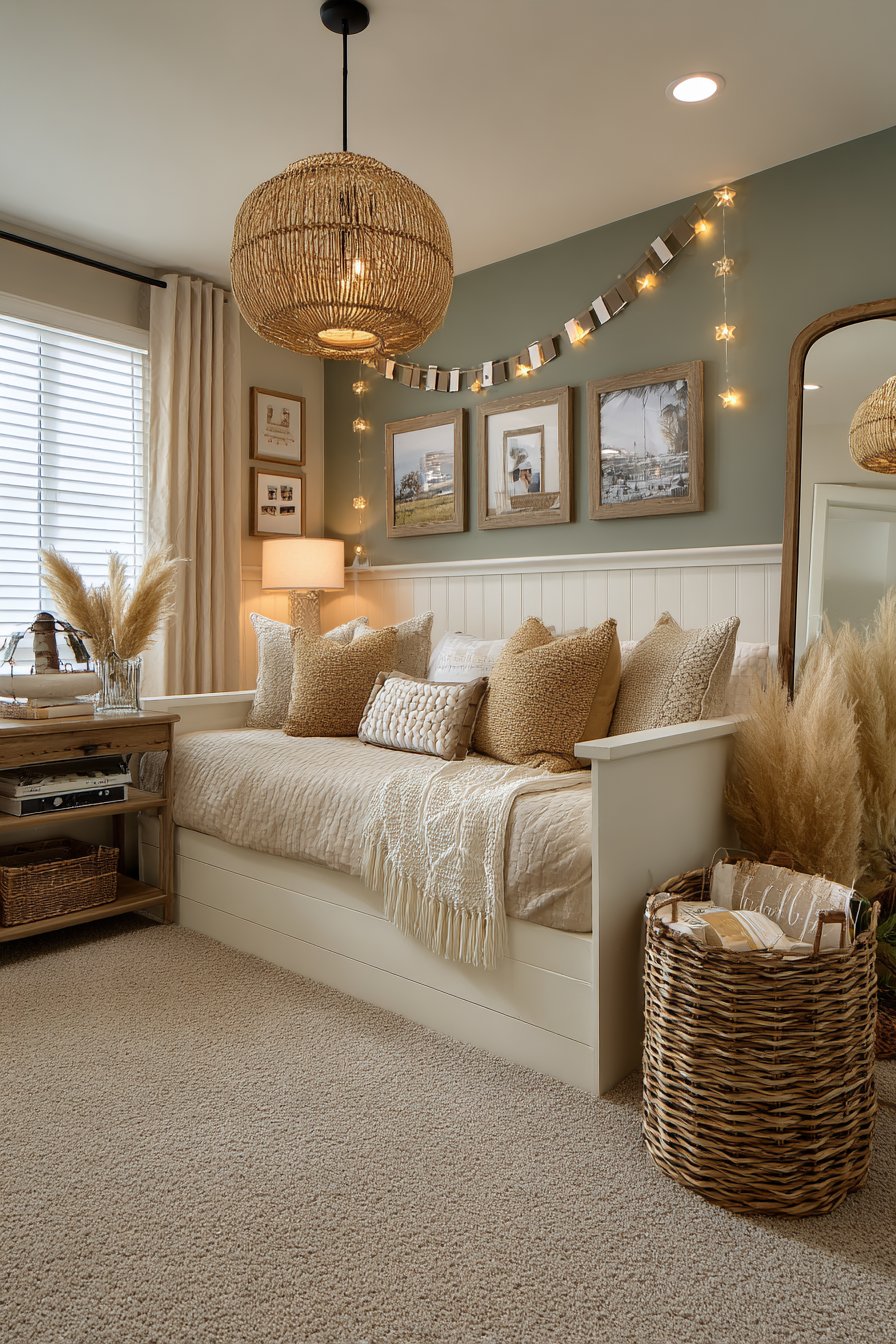 Color-Blocked Serenity with String Lighting