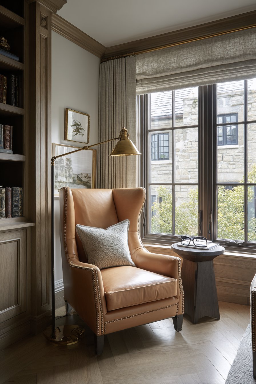 Leather Reading Corner by the Window