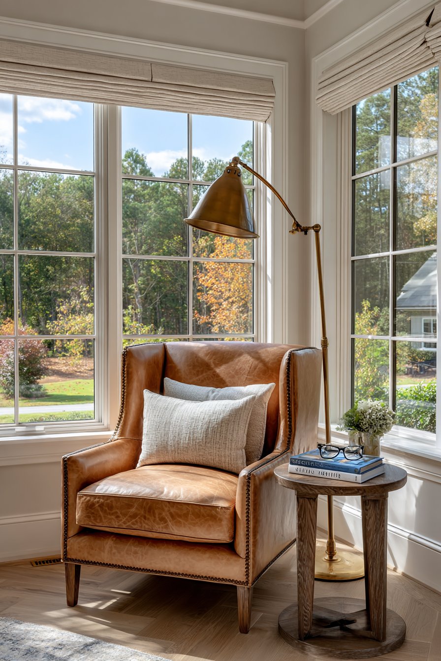 Leather Reading Corner by the Window