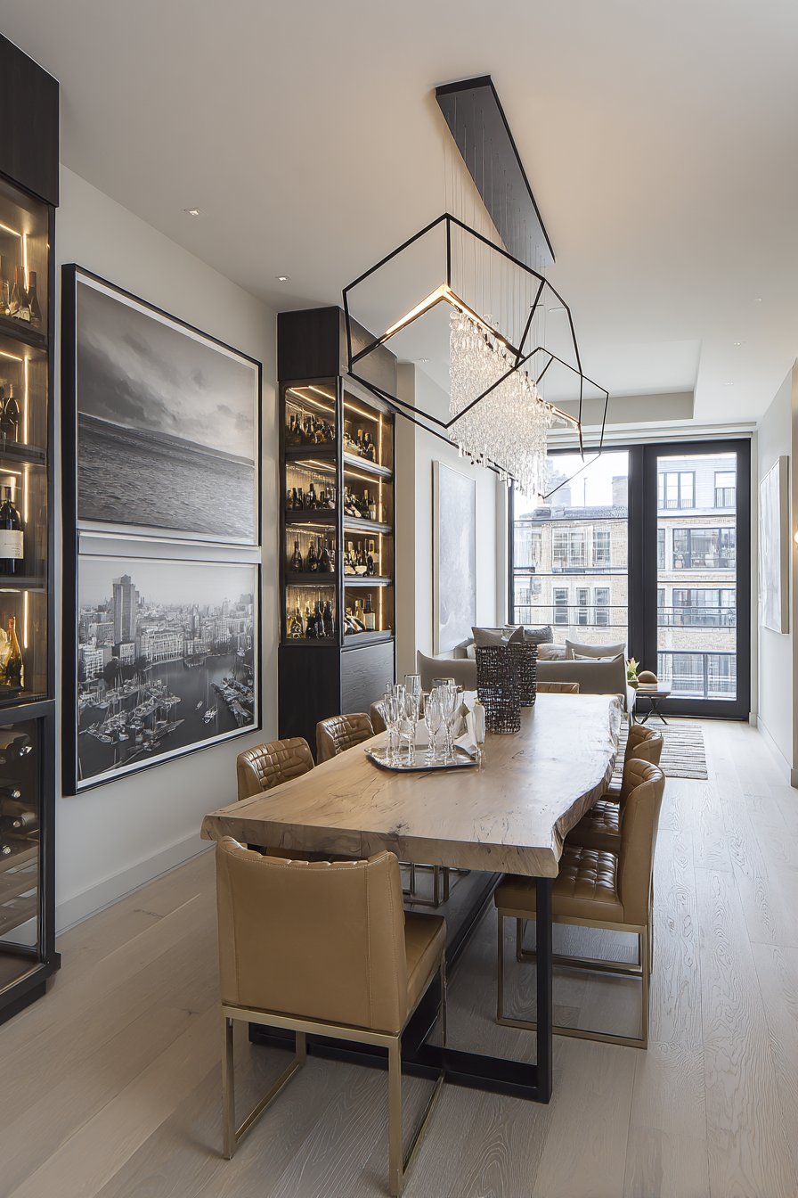 Live-Edge Wood with Linear LED Lighting