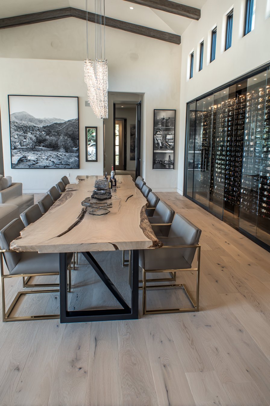 Live-Edge Wood with Linear LED Lighting