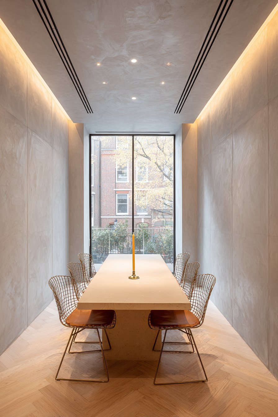 Pale Blonde Oak and Wire-Frame Sophistication