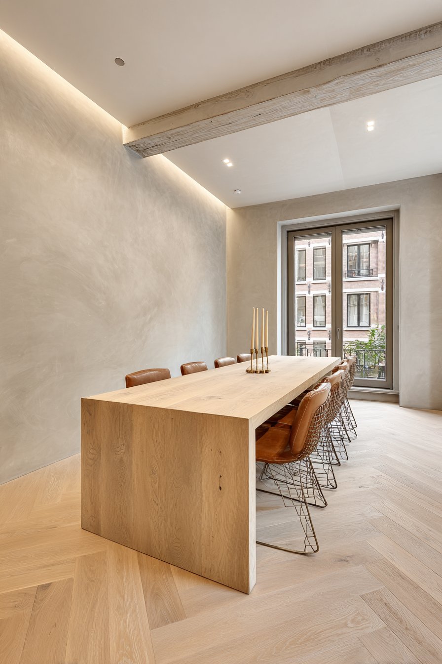 Pale Blonde Oak and Wire-Frame Sophistication