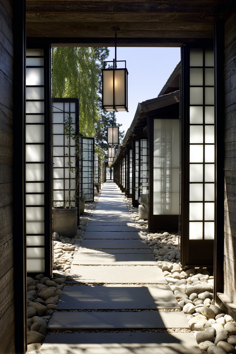 Japanese Zen Garden Corridor