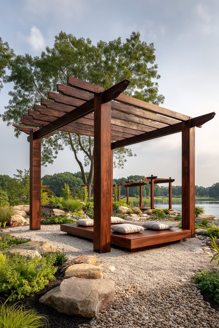 Japanese-Inspired Minimalist Cedar Pergola