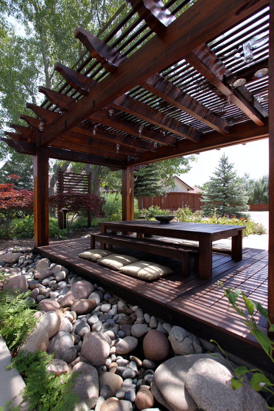 Japanese-Inspired Minimalist Cedar Pergola