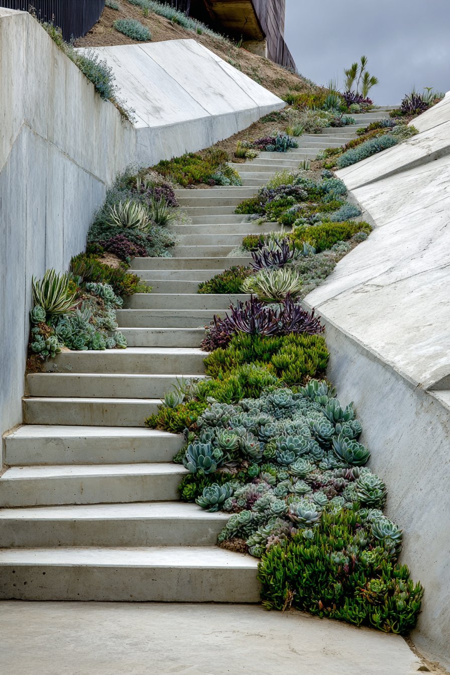 Minimalist Carved Concrete Integration