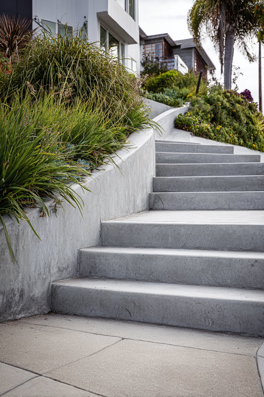 Minimalist Carved Concrete Integration