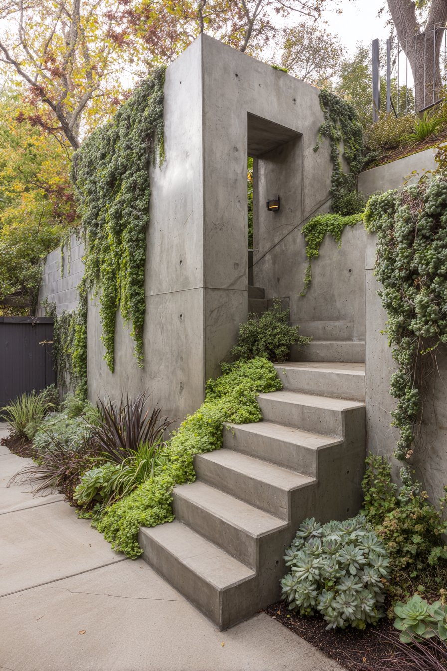 Minimalist Carved Concrete Integration