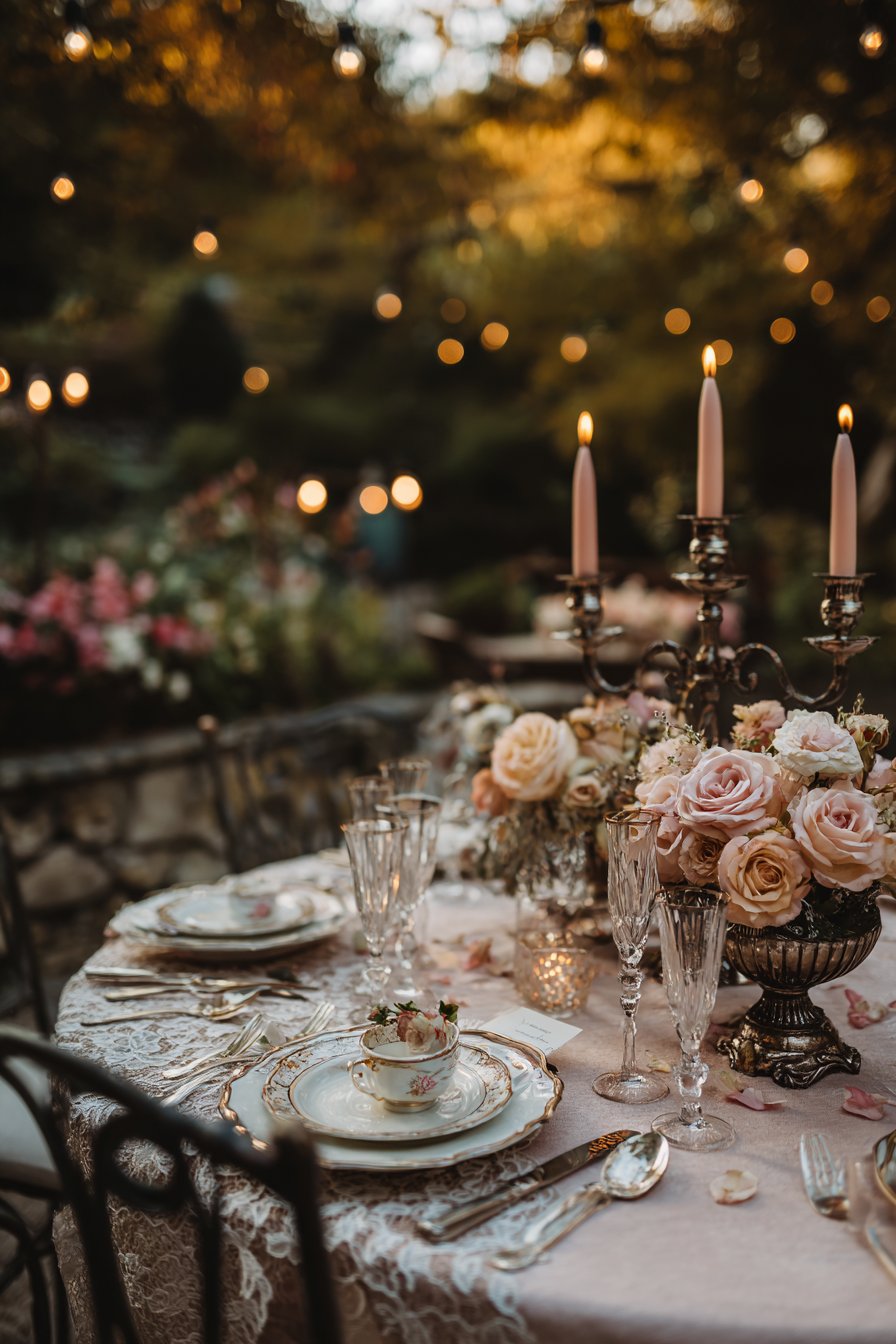 Romantic Garden Intimacy with Vintage Details