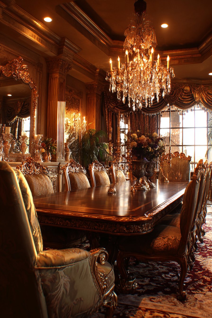 Mahogany and Sage Damask Tradition