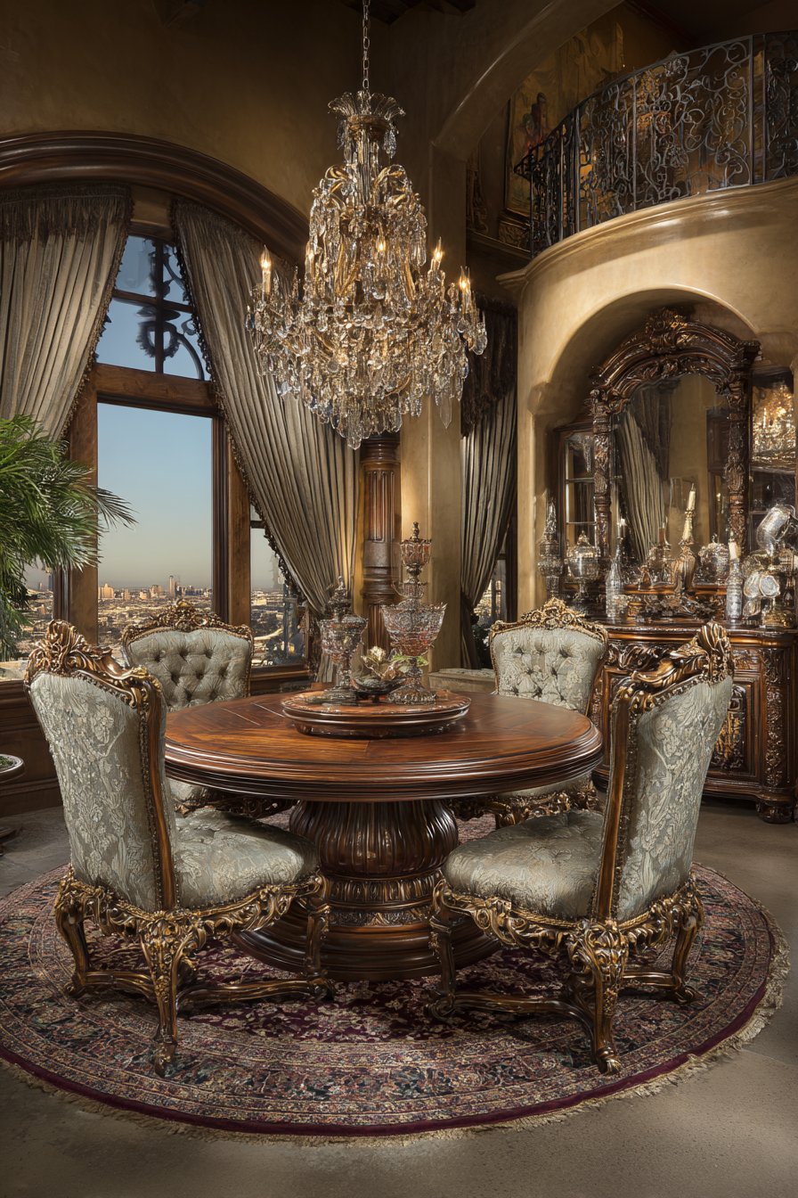 Mahogany and Sage Damask Tradition