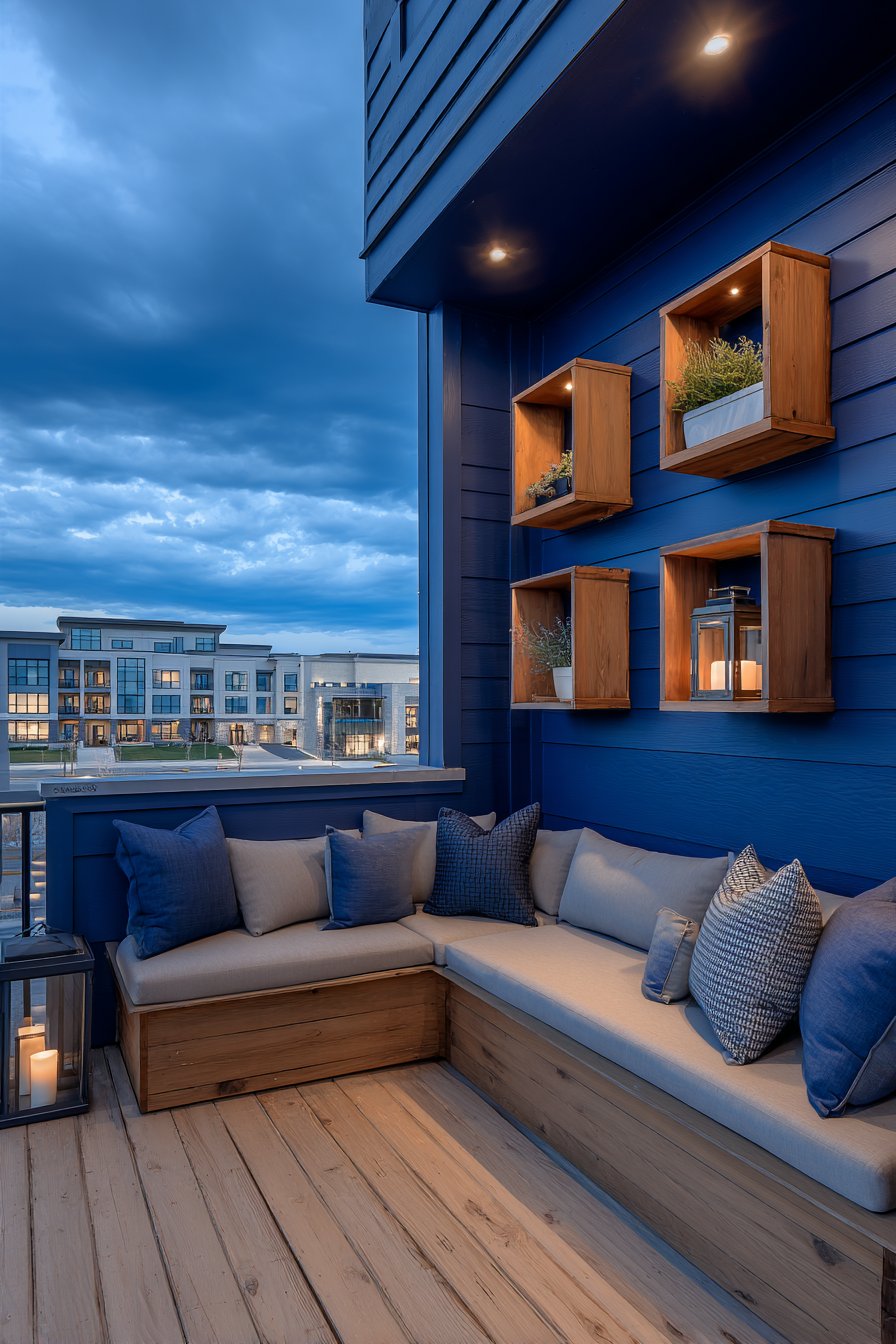 Bold Navy Blue Board and Batten with Hidden TV