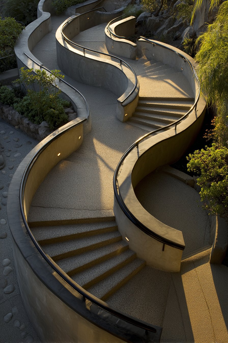 Curved Concrete Following Natural Topography