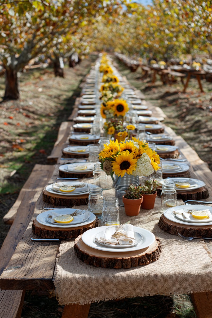 Rustic Farm-to-Table in Orchard Setting