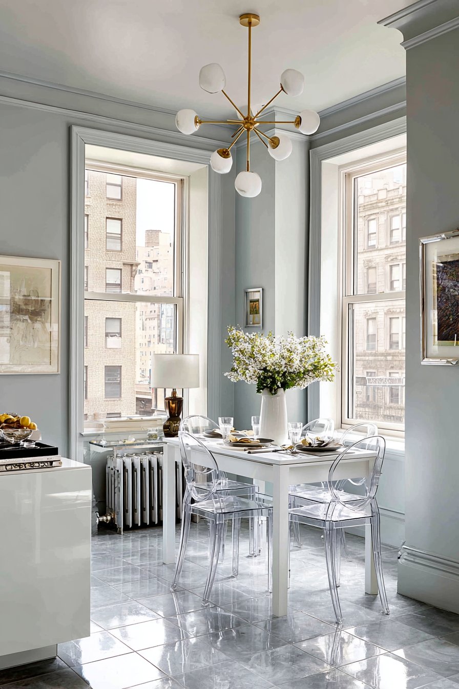 Sleek Extendable Table in High-Gloss White