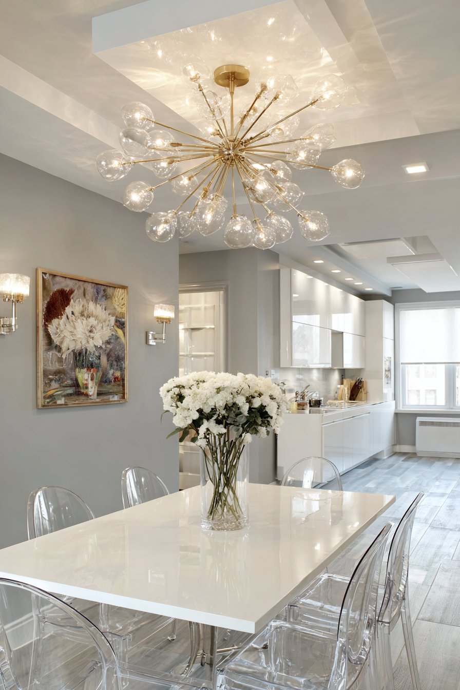 Sleek Extendable Table in High-Gloss White