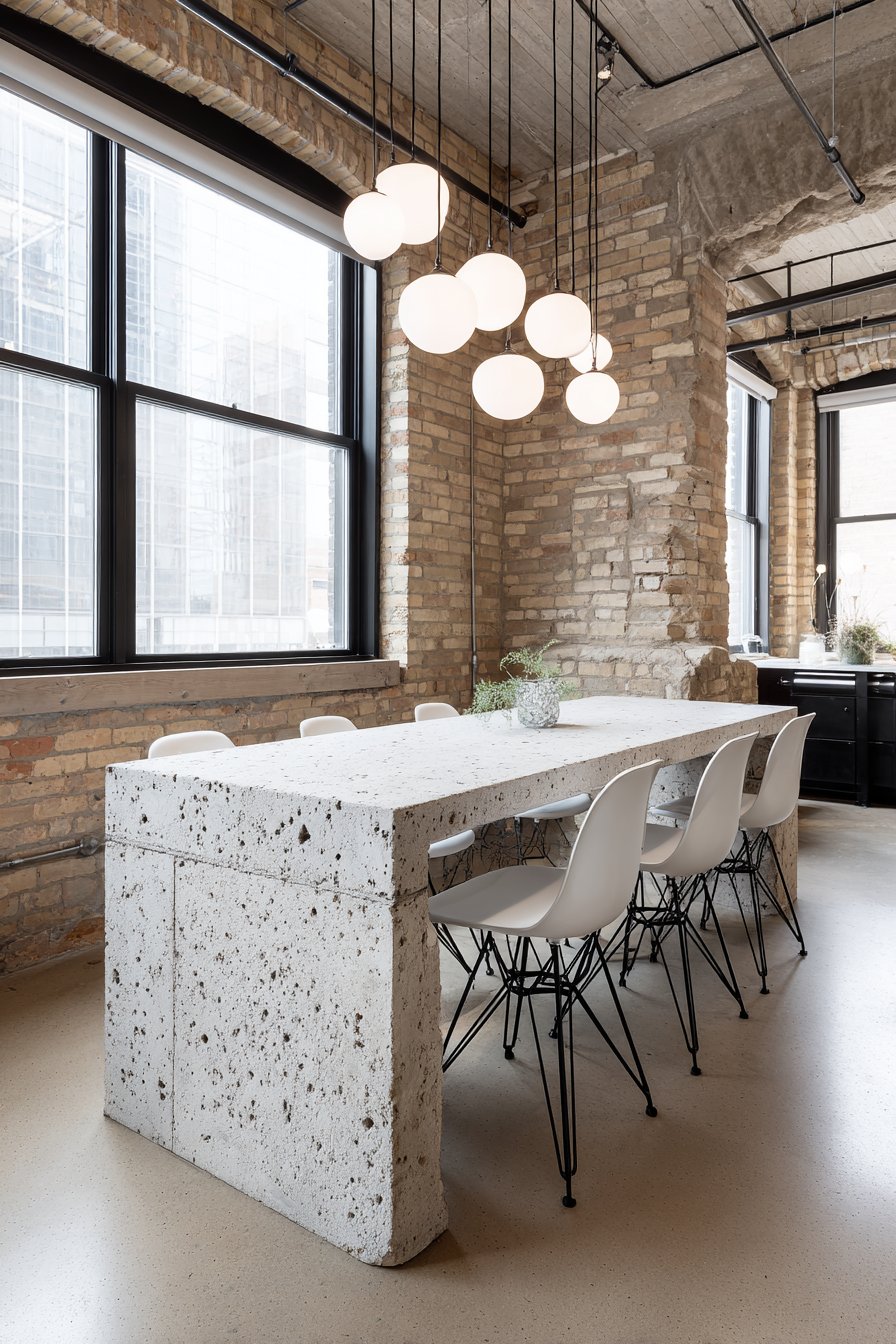 Modern Industrial White Concrete