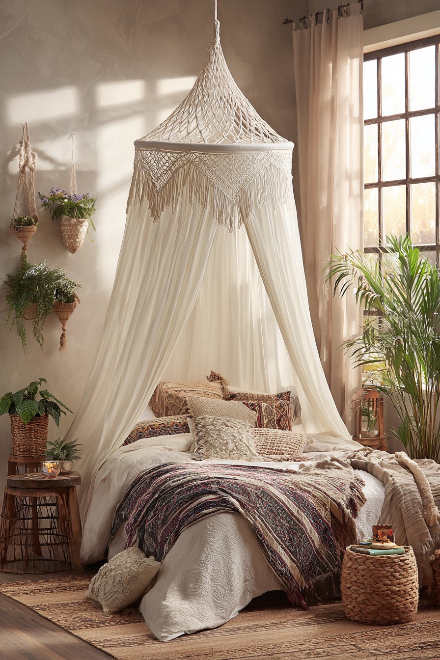 Bohemian Macramé Canopy Art
