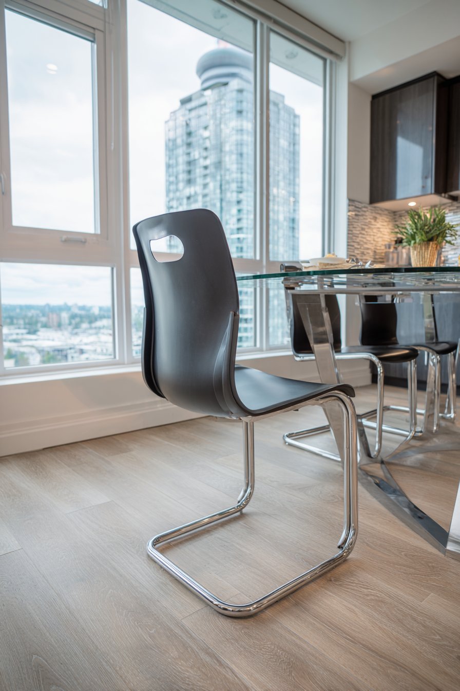 Contemporary Cantilever Chrome and Polymer Shell