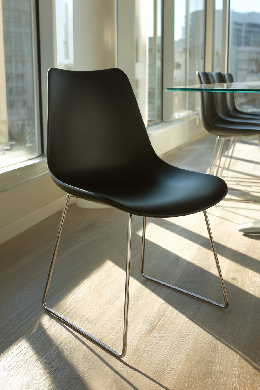 Contemporary Cantilever Chrome and Polymer Shell