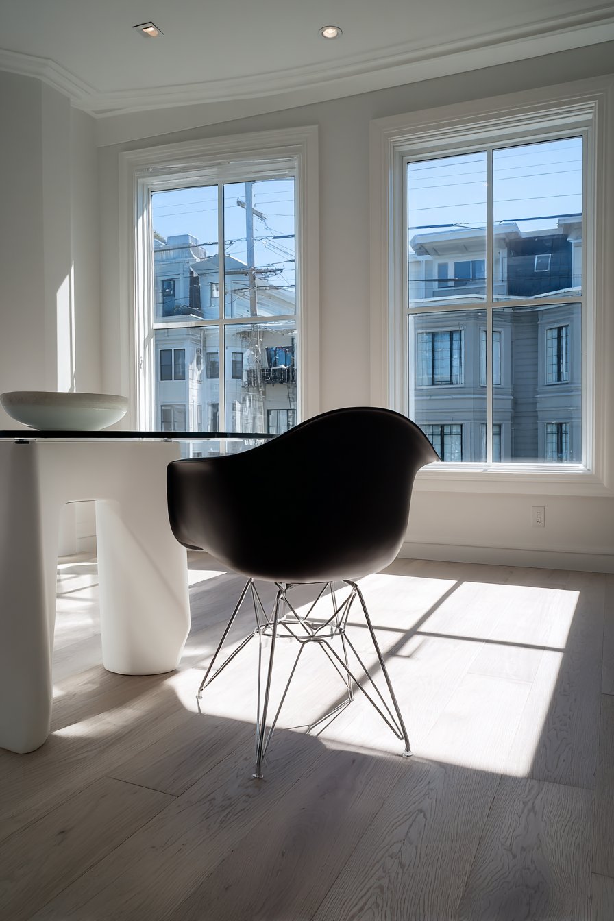 Contemporary Cantilever Chrome and Polymer Shell