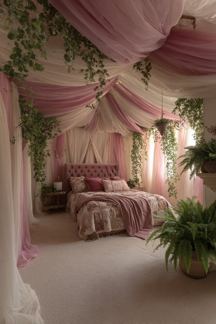 Romantic Fabric Wall Treatments