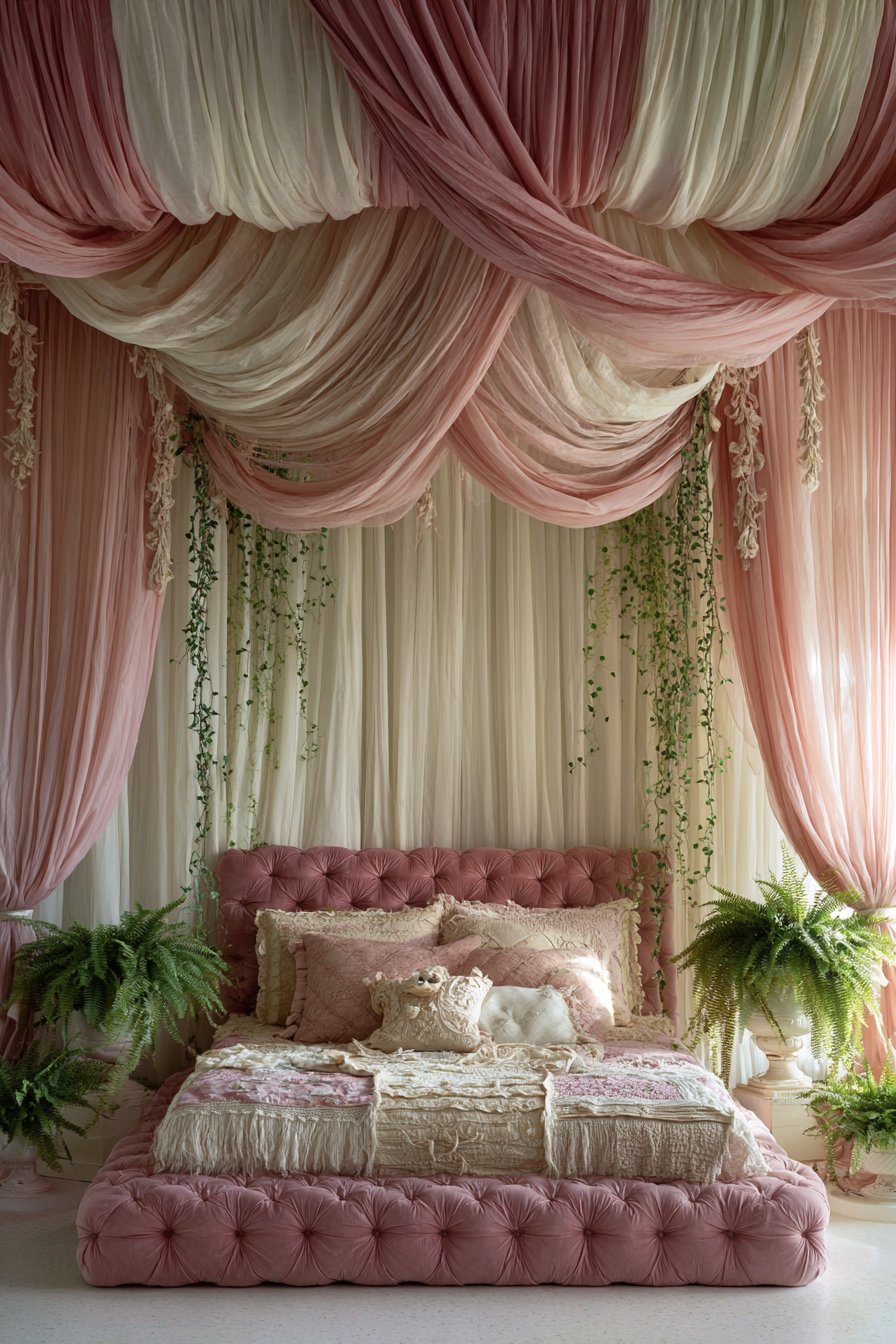 Romantic Fabric Wall Treatments