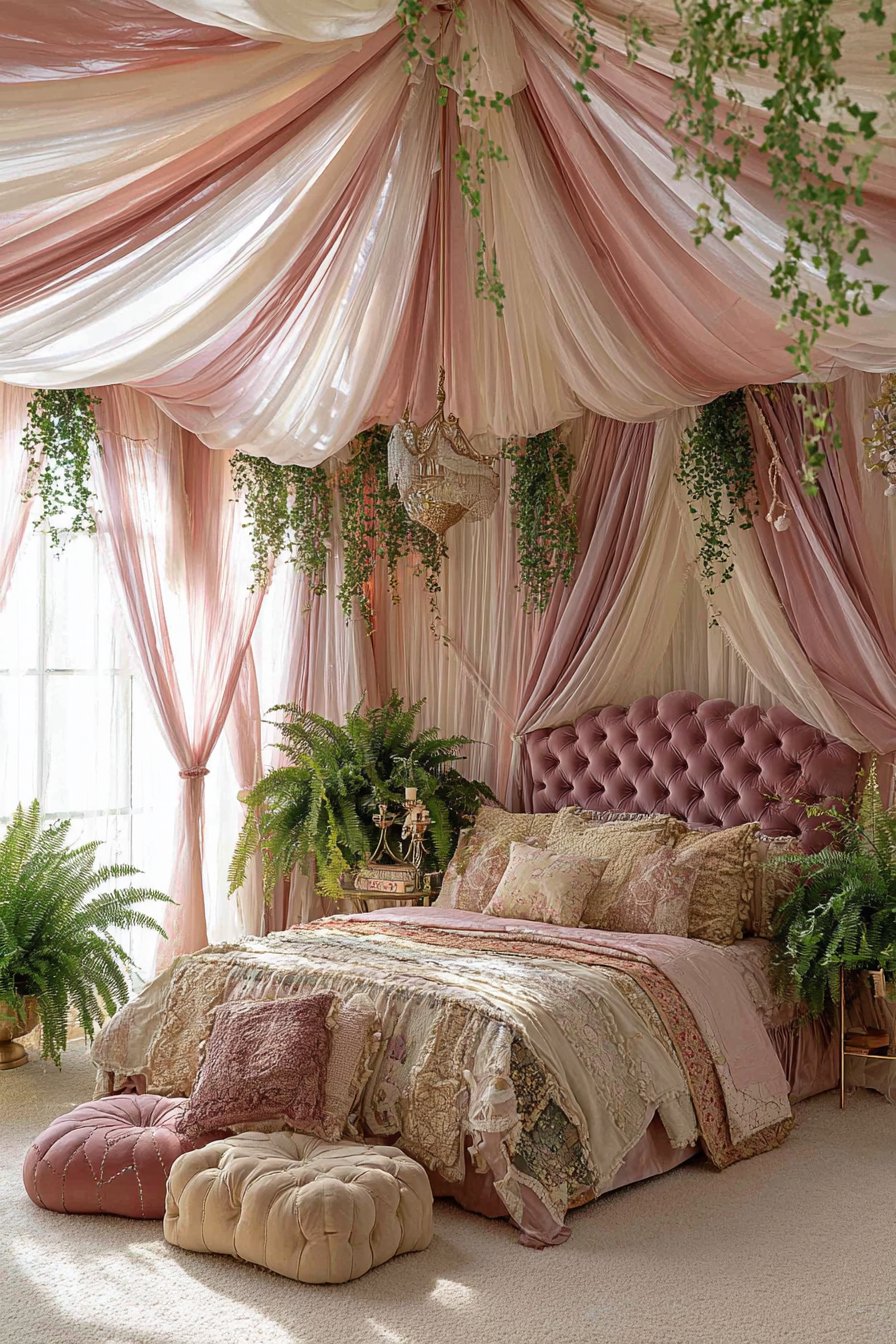 Romantic Fabric Wall Treatments