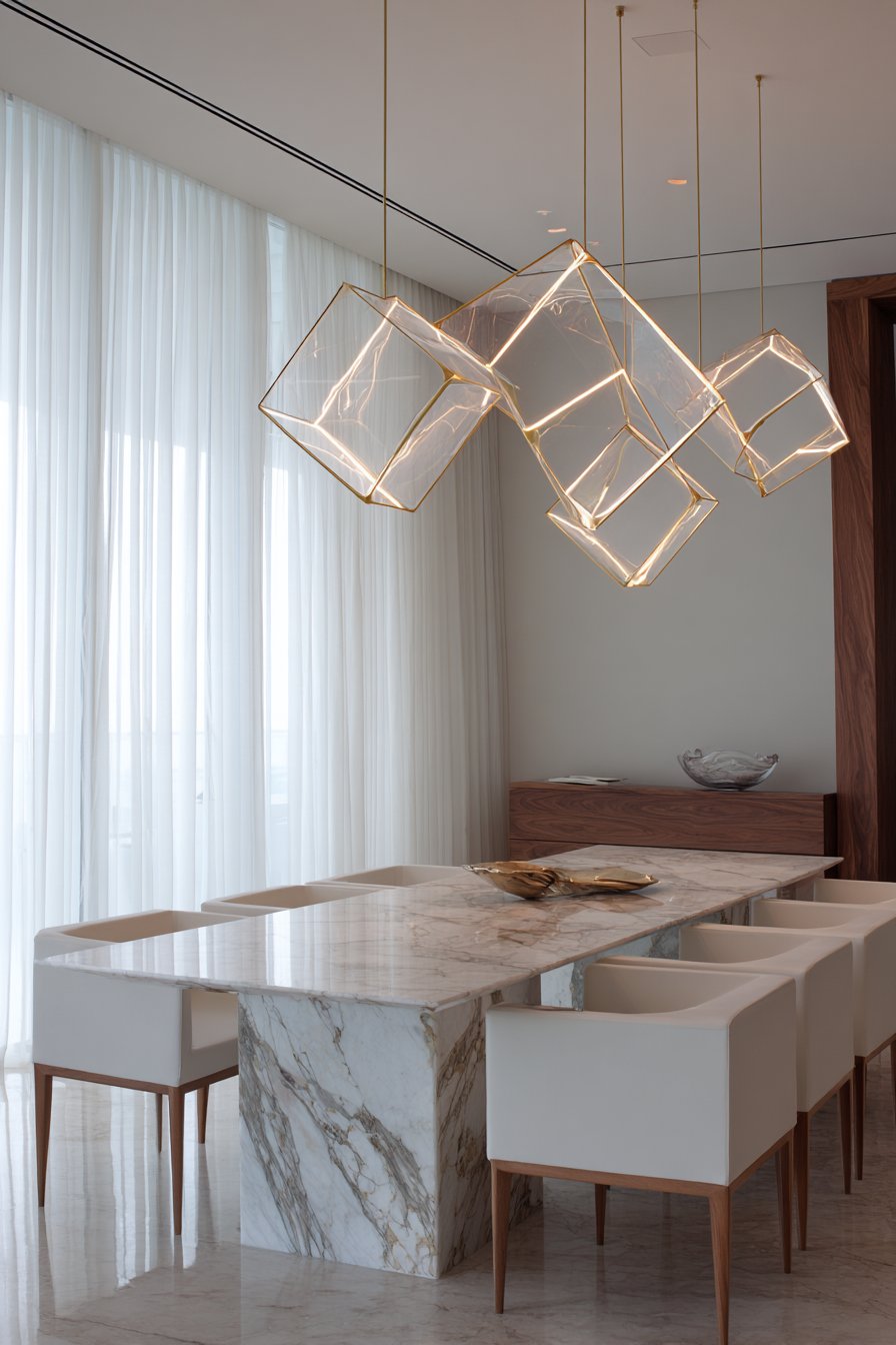 Minimalist Marble and Steel Restraint