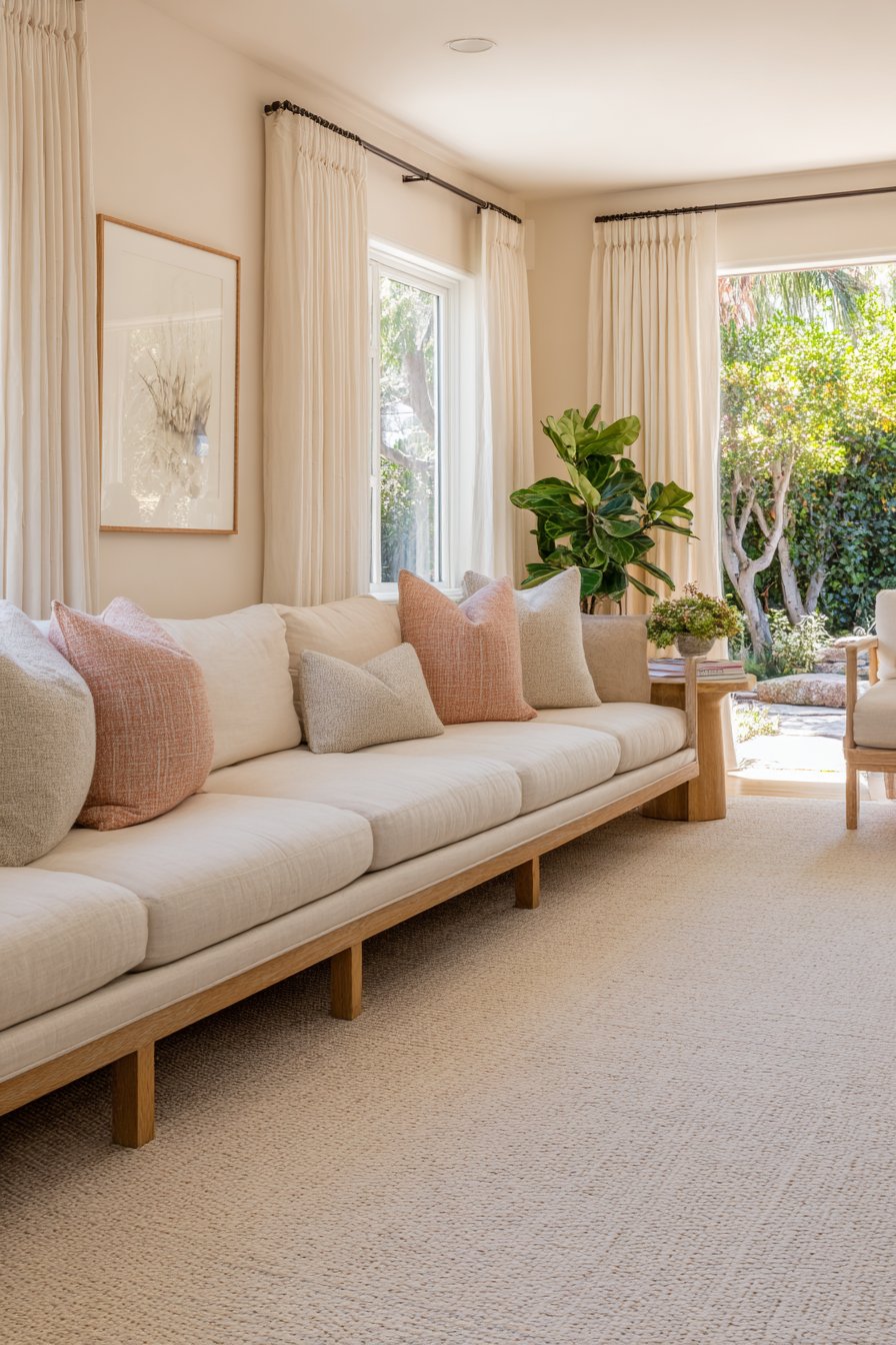 Soft Peachy Pinks and Coral Accents