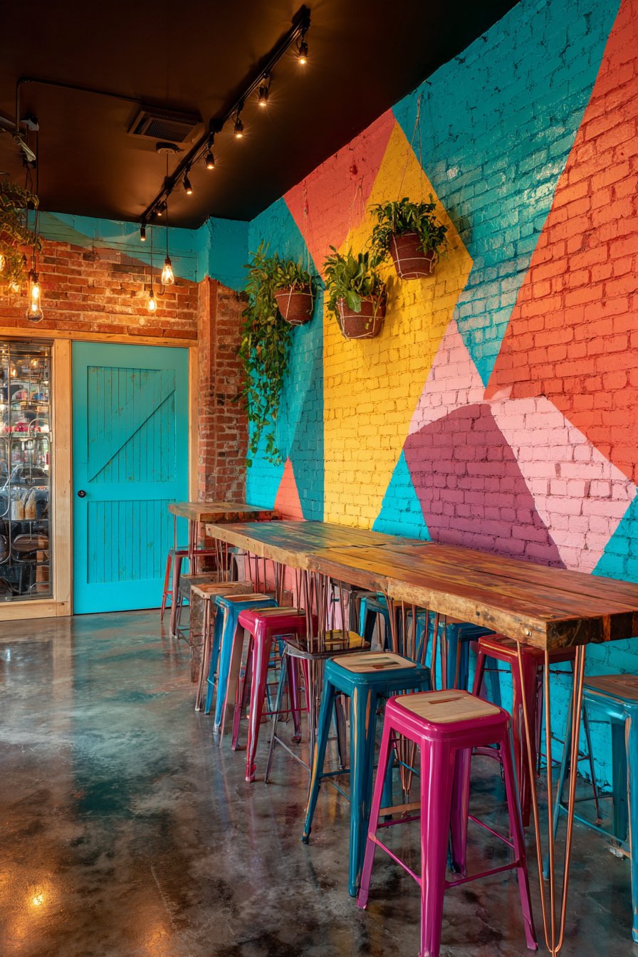 Reclaimed Door Table with Industrial Urban Elements