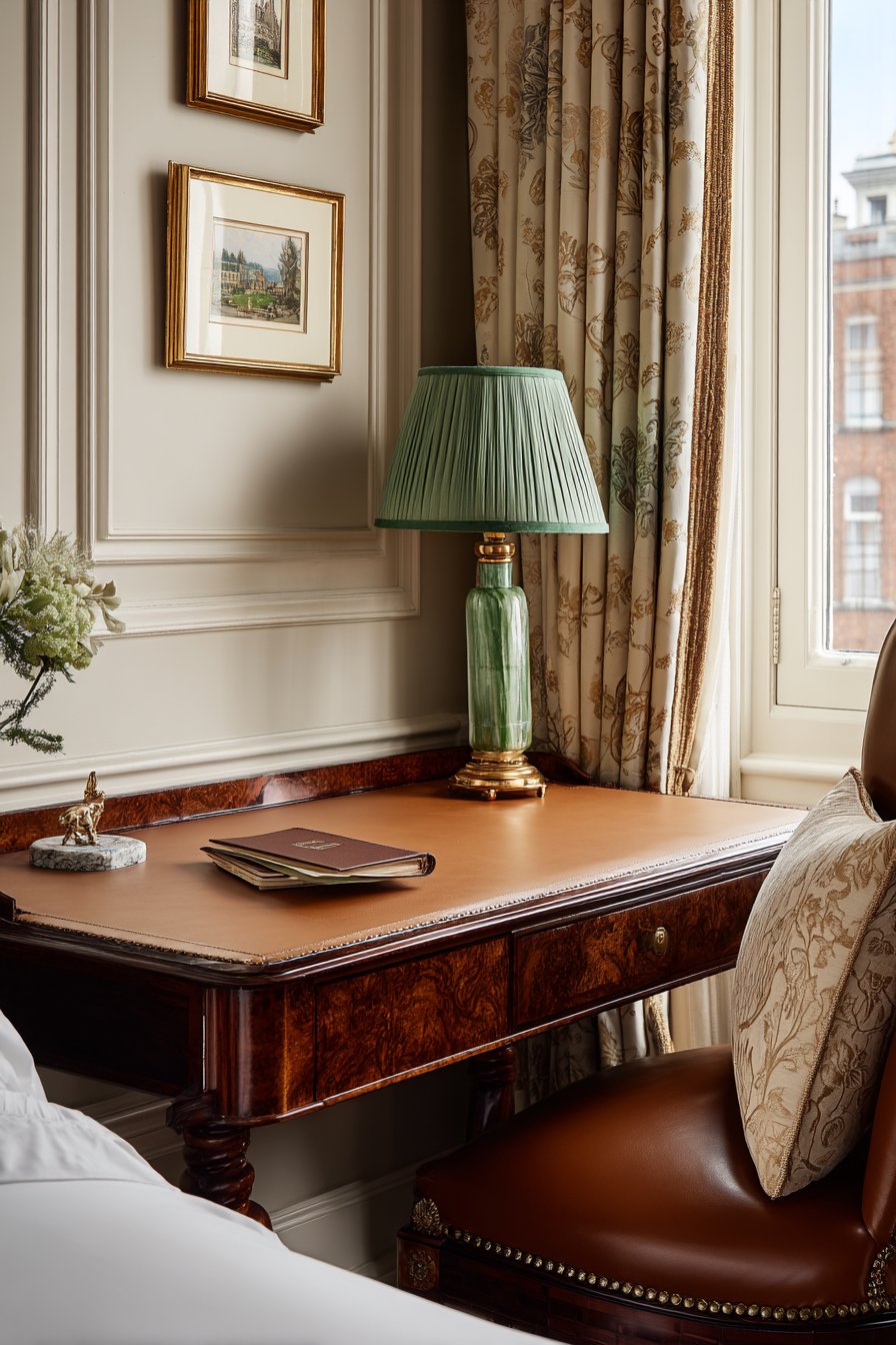 Burled Walnut Writing Desk Vignette